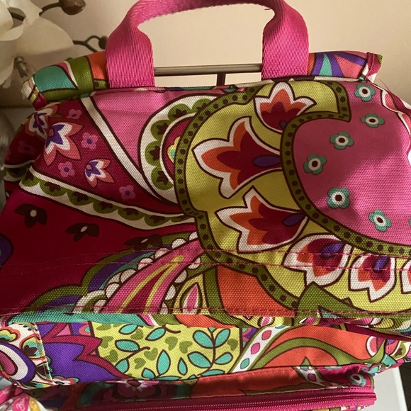 Vera Bradley Lighten Up Large Backpack Pink Swirls Pattern 15”x 11” Paisley Pink - Picture 4 of 10